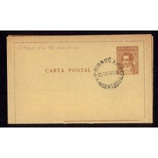 ARGENTINA 1944 ENTERO POSTAL CARTA POSTAL CON MATASELLO ULTIMO DIA EMISION