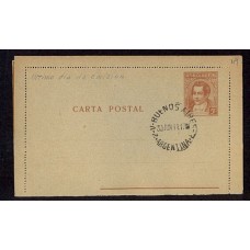 ARGENTINA 1944 ENTERO POSTAL CARTA POSTAL RARO COOR CON MATASELLO ULTIMO DIA EMISION