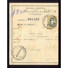 ARGENTINA 1941 ENTERO POSTAL TARJETA ABONO A CASILLA