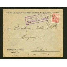 ARGENTINA SERVICIO OFICIAL 1916 CARTA CERTIFICADA LABRADOR M.G. MINISTERIO DE GUERRA