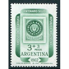 ARGENTINA 1961 GJ 1222A PE. 650a VARIEDAD SATINADO MINT U$ 10