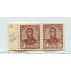 ARGENTINA 1908 GJ 285b  PAREJA CON Y SIN FIL. MINT U$ 60