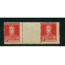 ARGENTINA 1924 GJ 599EV PAREJA CON ENTRECINTA  MINT U$ 100 + 50%