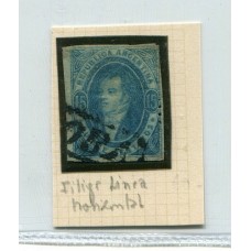 ARGENTINA 1864 GJ 22 RIVADAVIA PE 13 U$ 180 IMPRESIÓN NITIDA BONITO COLOR Y FILIGRANA RAYA