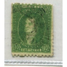 ARGENTINA 1864 GJ 23d RIVADAVIA DE 10 Cts. PAPEL MUY DELGADO ADELGAZADO, OFERTA U$ 85