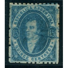 ARGENTINA 1864 GJ 24g RIVADAVIA VARIEDAD PAPEL DELGADO U$ 120