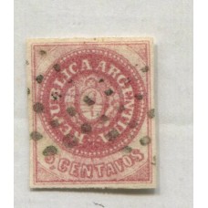 ARGENTINA 1862 GJ 12 ESCUDITO PLANCHA SEMIGASTADA, HERMOSA ESTAMPILLA U$ 33