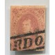 ARGENTINA 1867 GJ 27b RIVADAVIA 6ta SIN DENTAR VARIEDAD PLANCHA RAYADA, VARIEDAD FALTA PERLA ARRIBA DEL ADORNO ENTRE REPUBLICA Y ARGENTINA CON FILIGRANA RAYA HERMOSA U$ 400