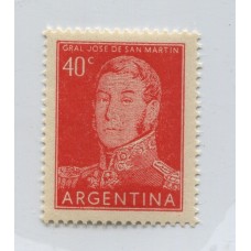 ARGENTINA 1954 GJ 1040a PROCERES Y RIQUEZAS II ESTAMPILLA MINT GOMA RALLADA U$ 10