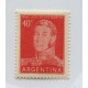 ARGENTINA 1954 GJ 1040a PROCERES Y RIQUEZAS II ESTAMPILLA MINT GOMA RALLADA U$ 10