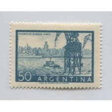 ARGENTINA 1954 GJ 1043a PROCERES Y RIQUEZAS II ESTAMPILLA MINT VARIEDAD DOBLE IMPRESIÓN RARA U$ 50