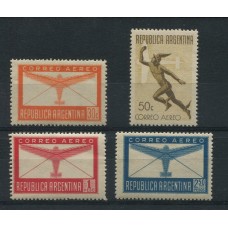 ARGENTINA 1942 GJ 863/6 SERIE COMPLETA DE ESTAMPILLAS AEREAS NUEVAS MINT SIN FILIGRANA U$ 20